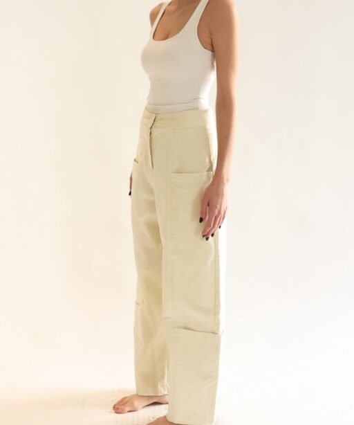 Alternative view of Camille cargo pant - Ivory mist
